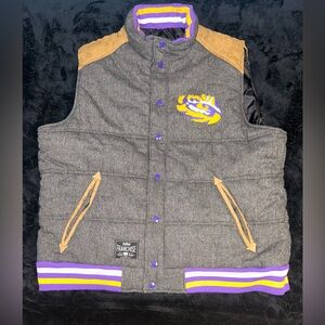 Franchise Club Men’s LSU Tigers Vest Logo Grey Size 3XL Rare Wool Embroidered
